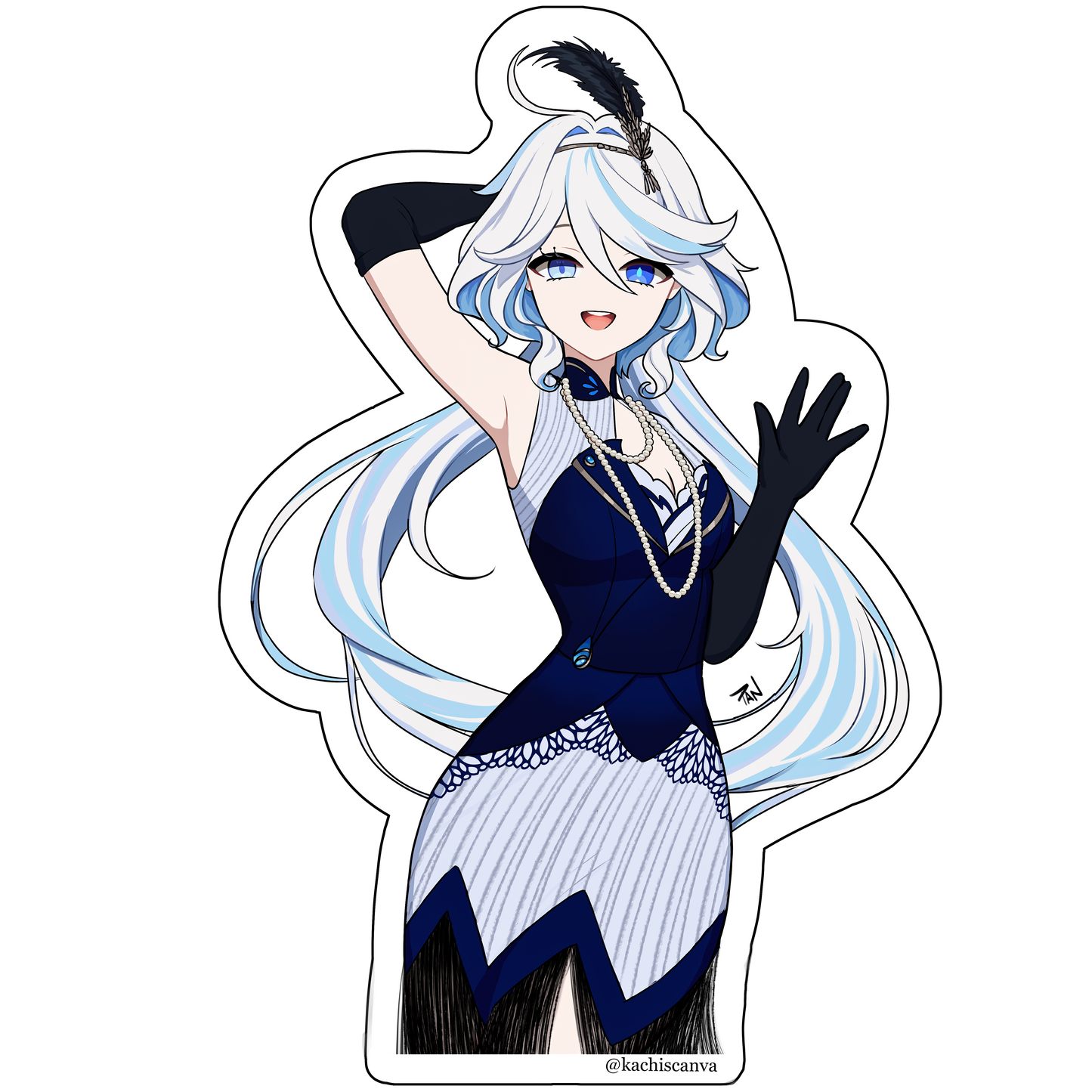 Furina Long Hair Sticker
