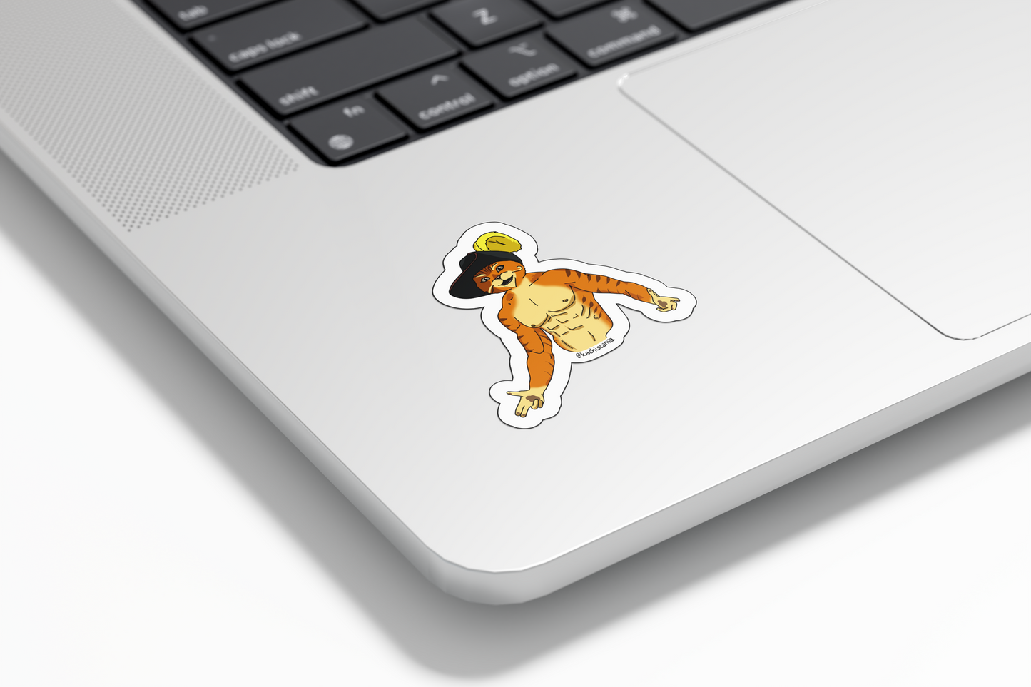 Bodybuilder Puss In Boots Sticker
