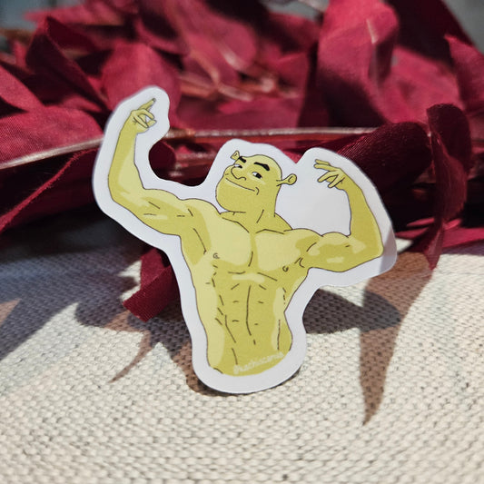 Bodybuilder Shrek Sticker