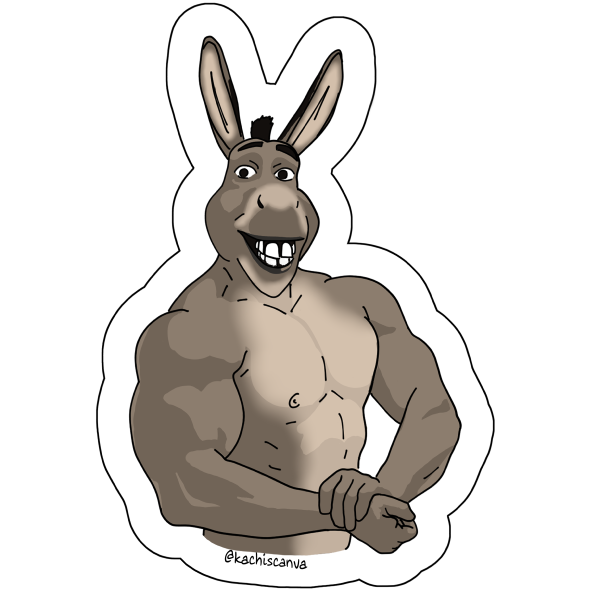 Bodybuilder Donkey Sticker