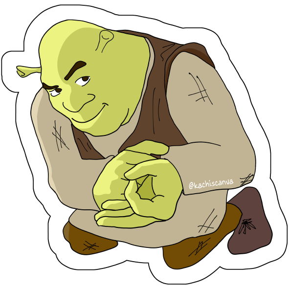 Shrek Pose Except You Lost - Sticker